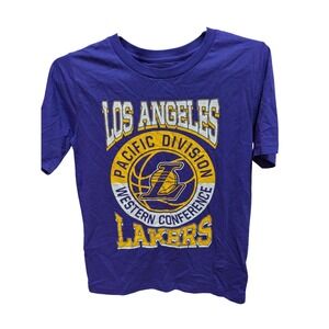NBA Los Angeles Lakers Kids Purple Graphic T-Shirt Pacific Division Size L 12/14